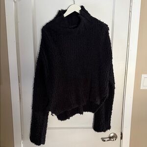 Free People Black Cowl Neck Sweater